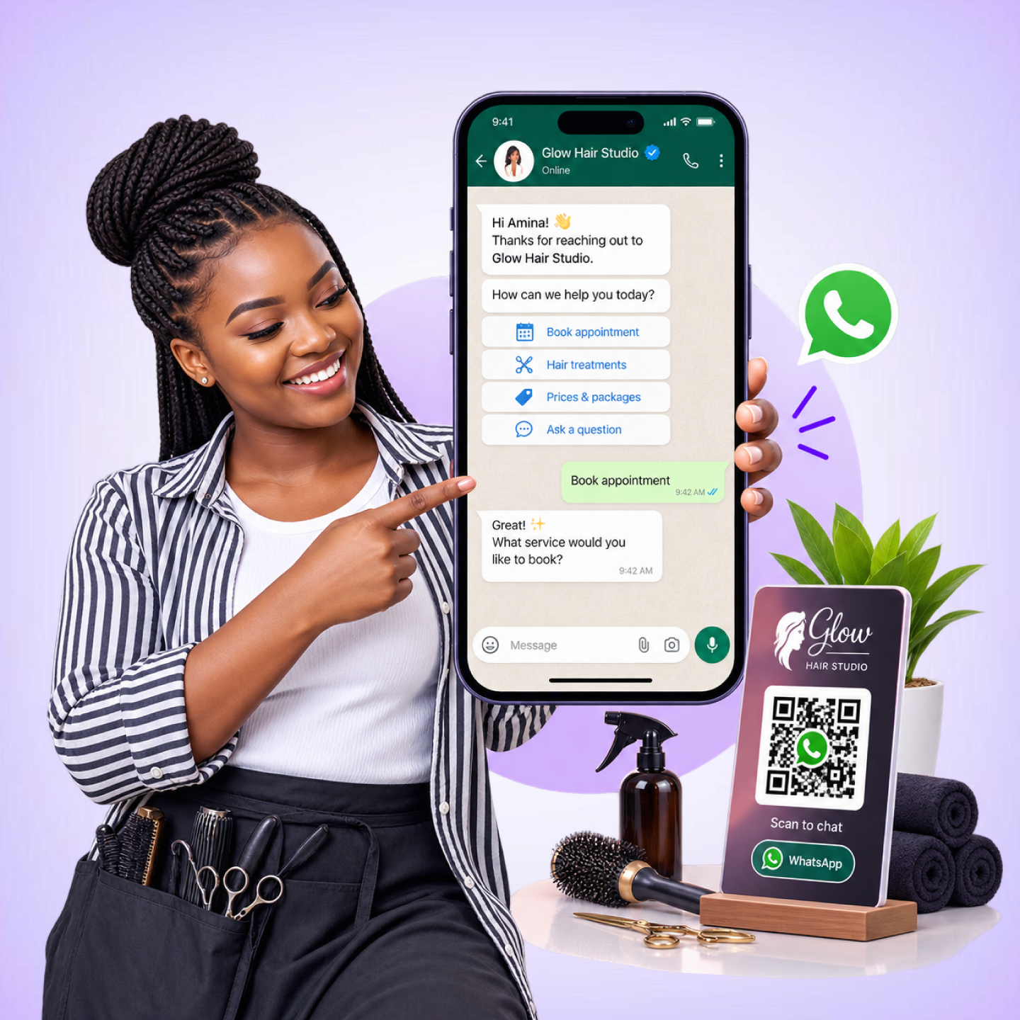 WhatsApp QR code capabilities: scan to chat, per-location codes, print-ready output