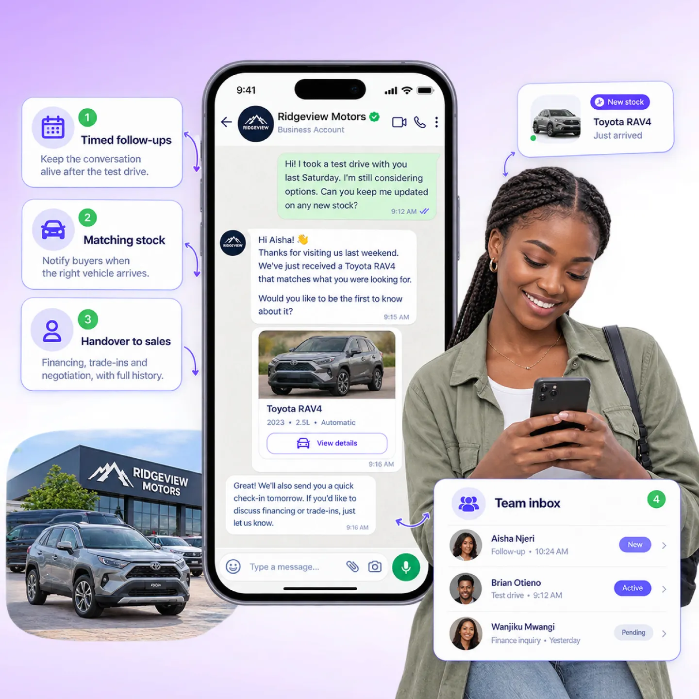 Nautix running follow-up sequences for car sales leads