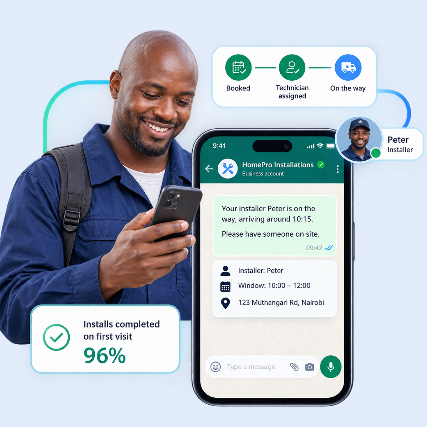 Nautix sending installation status updates to a new ISP subscriber