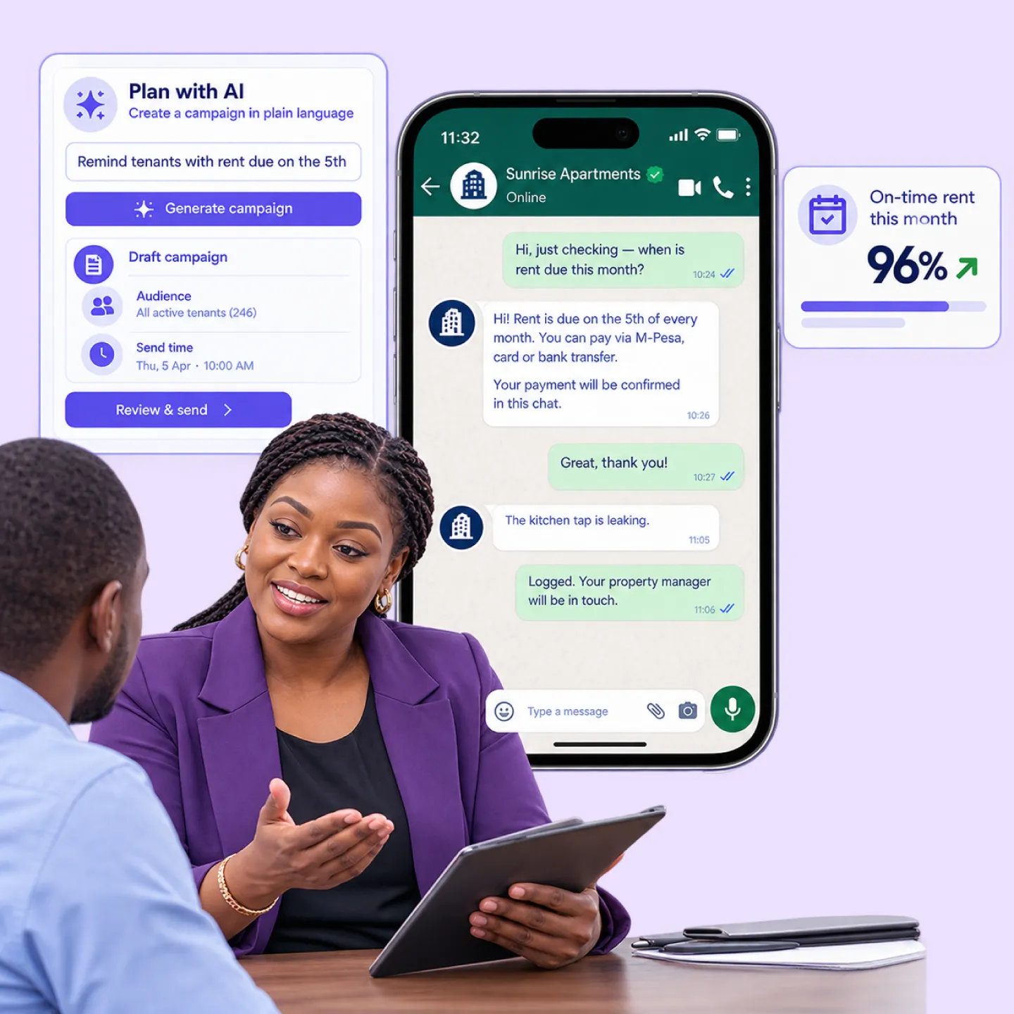 Nautix running rent reminders, maintenance logging, and lease renewals