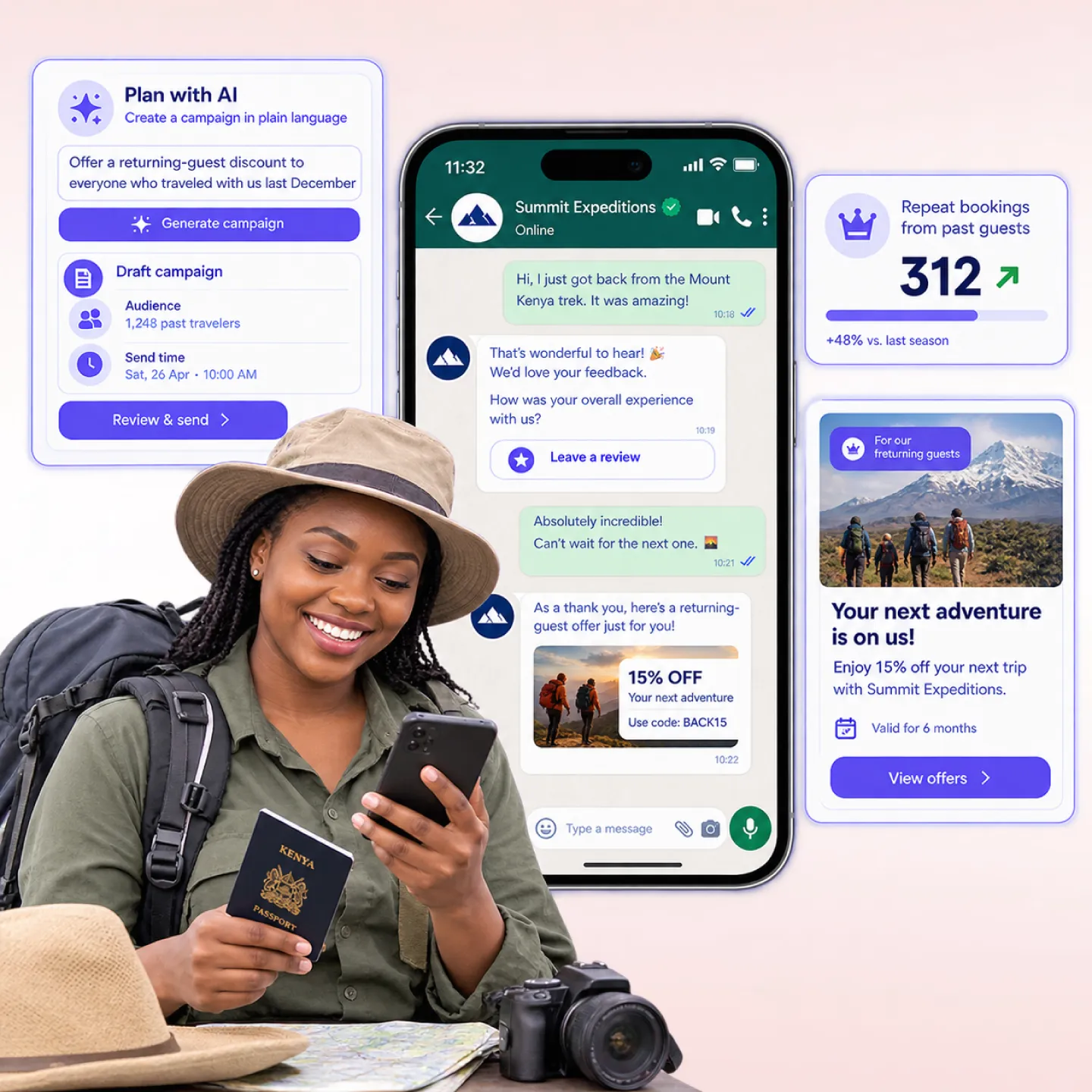 Nautix running review requests, loyalty, and win-back campaigns for travelers